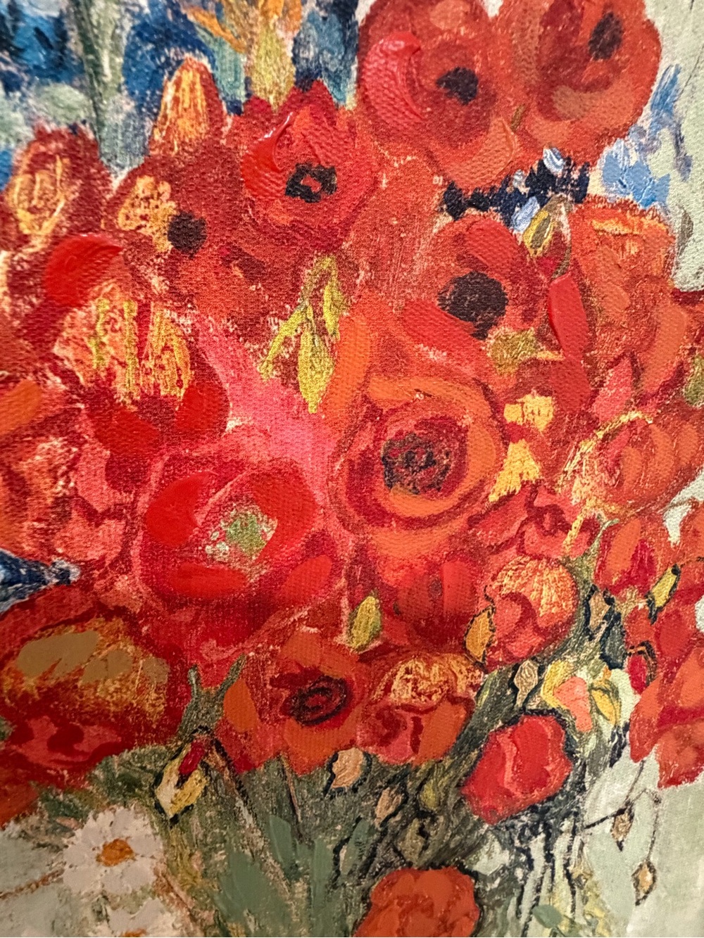 14x11” Red Poppies and Daisies by Vincent Van Gogh with gold ornate frame - Picture 9 of 10
